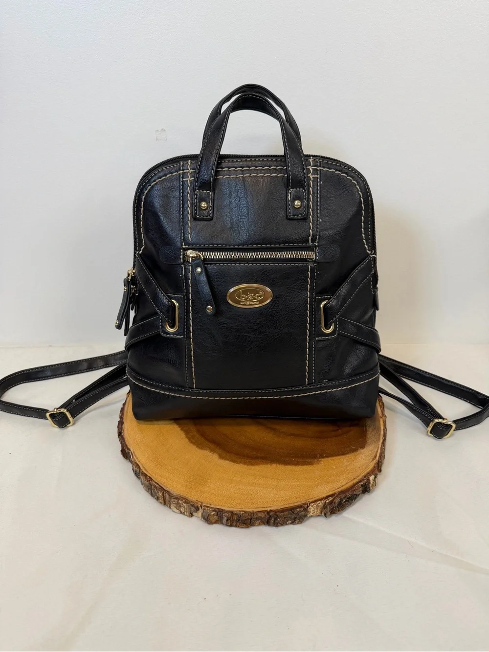 b.o.c. Born Concept Graystone Black‎ Backpack Convertible Satchel Purse